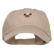 Pug Dog Face Embroidered Low Cap