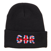 United Kingdom GBR Flag Embroidered Long Beanie