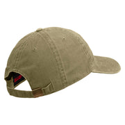 U.S. Army 2nd Infantry Division Embroidered Washed Solid Pigment Dyed Cotton Twill Brass Buckle Cap - Khaki OSFM