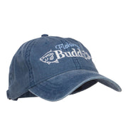 Fishing Buddy Embroidered Washed Cap