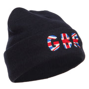 United Kingdom GBR Flag Embroidered Long Beanie