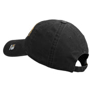 U.S. Army 2nd Infantry Division Embroidered Washed Solid Pigment Dyed Cotton Twill Brass Buckle Cap - Black OSFM