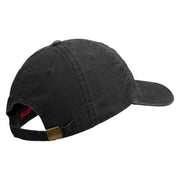 U.S. Army 2nd Infantry Division Embroidered Washed Solid Pigment Dyed Cotton Twill Brass Buckle Cap - Black OSFM