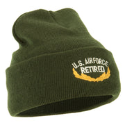 US Air Force Retired Emblem Embroidered Long Beanie