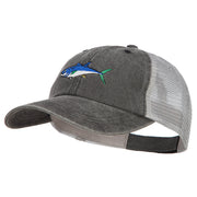 Bluefin Tuna Embroidered Washed Trucker Cap