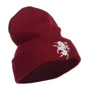 Unicorn Emblem Embroidered Long Beanie