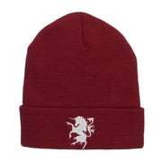 Unicorn Emblem Embroidered Long Beanie