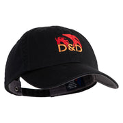 Dragon Game Abbreviation Embroidered Low Profile Cotton Cap - Black OSFM