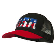 USA Letters Embroidered Mesh Cap