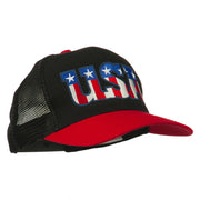 USA Letters Embroidered Mesh Cap