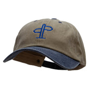 Hiking Directions Embroidered Pigment Dyed Wash Cap - Khaki-Navy OSFM