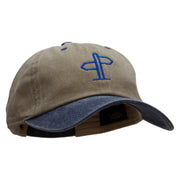 Hiking Directions Embroidered Pigment Dyed Wash Cap - Khaki-Navy OSFM