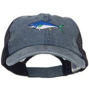 Bluefin Tuna Embroidered Washed Trucker Cap