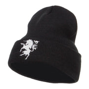 Unicorn Emblem Embroidered Long Beanie