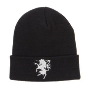 Unicorn Emblem Embroidered Long Beanie