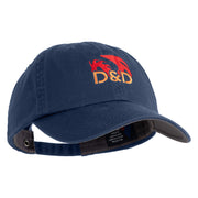 Dragon Game Abbreviation Embroidered Low Profile Cotton Cap - Navy OSFM