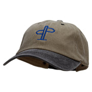 Hiking Directions Embroidered Pigment Dyed Wash Cap - Khaki-Black OSFM