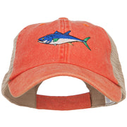 Bluefin Tuna Embroidered Washed Trucker Cap