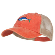 Bluefin Tuna Embroidered Washed Trucker Cap