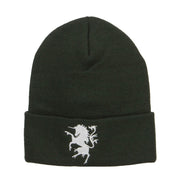 Unicorn Emblem Embroidered Long Beanie