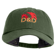 Dragon Game Abbreviation Embroidered Low Profile Cotton Cap - Olive OSFM