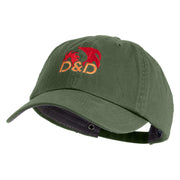 Dragon Game Abbreviation Embroidered Low Profile Cotton Cap - Olive OSFM