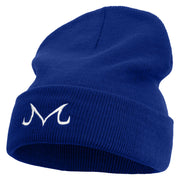 Artistic M Icon Embroidered 12 Inch Long Knitted Beanie - Royal OSFM