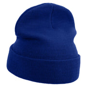 Artistic M Icon Embroidered 12 Inch Long Knitted Beanie - Royal OSFM