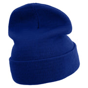 Artistic M Icon Embroidered 12 Inch Long Knitted Beanie - Royal OSFM