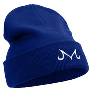 Artistic M Icon Embroidered 12 Inch Long Knitted Beanie - Royal OSFM