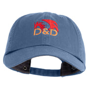 Dragon Game Abbreviation Embroidered Low Profile Cotton Cap - Smokey Blue OSFM