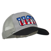 USA Letters Embroidered Mesh Cap