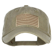 USA Flag Embroidered Washed Dyed Cap