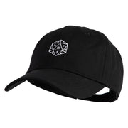 D20 Dice Embroidered Unstructured Cotton Twill Washed Cap - Black OSFM