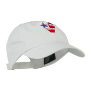 US Flag inside Heart Embroidered Cap