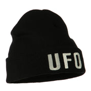 UFO Embroidered Long Beanie