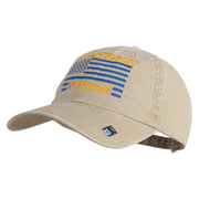 US Air Force Veteran Flag Embroidered Solid Cotton Twill Low Profile Strap Cap - Khaki OSFM