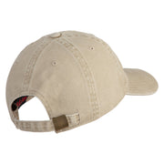 US Air Force Veteran Flag Embroidered Solid Cotton Twill Low Profile Strap Cap - Khaki OSFM