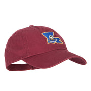 Louisiana State Flag Map Embroidered Low Profile Cotton Cap