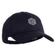 D20 Dice Embroidered Unstructured Cotton Twill Washed Cap - Navy OSFM