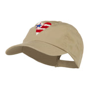 US Flag inside Heart Embroidered Cap