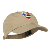 US Flag inside Heart Embroidered Cap