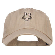 Easter Bunny Face Embroidered Low Cap