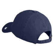 US Air Force Veteran Flag Embroidered Solid Cotton Twill Low Profile Strap Cap - Navy OSFM