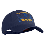 US Air Force Veteran Flag Embroidered Solid Cotton Twill Low Profile Strap Cap - Navy OSFM