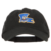 Louisiana State Flag Map Embroidered Low Profile Cotton Cap