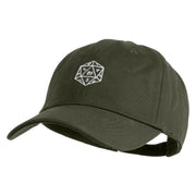 D20 Dice Embroidered Unstructured Cotton Twill Washed Cap - Olive OSFM