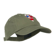 US Flag inside Heart Embroidered Cap