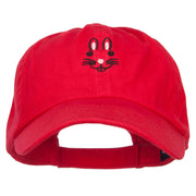 Easter Bunny Face Embroidered Low Cap