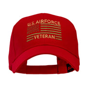 US Airforce Veteran Embroidered Low Profile Cotton Twill Cap